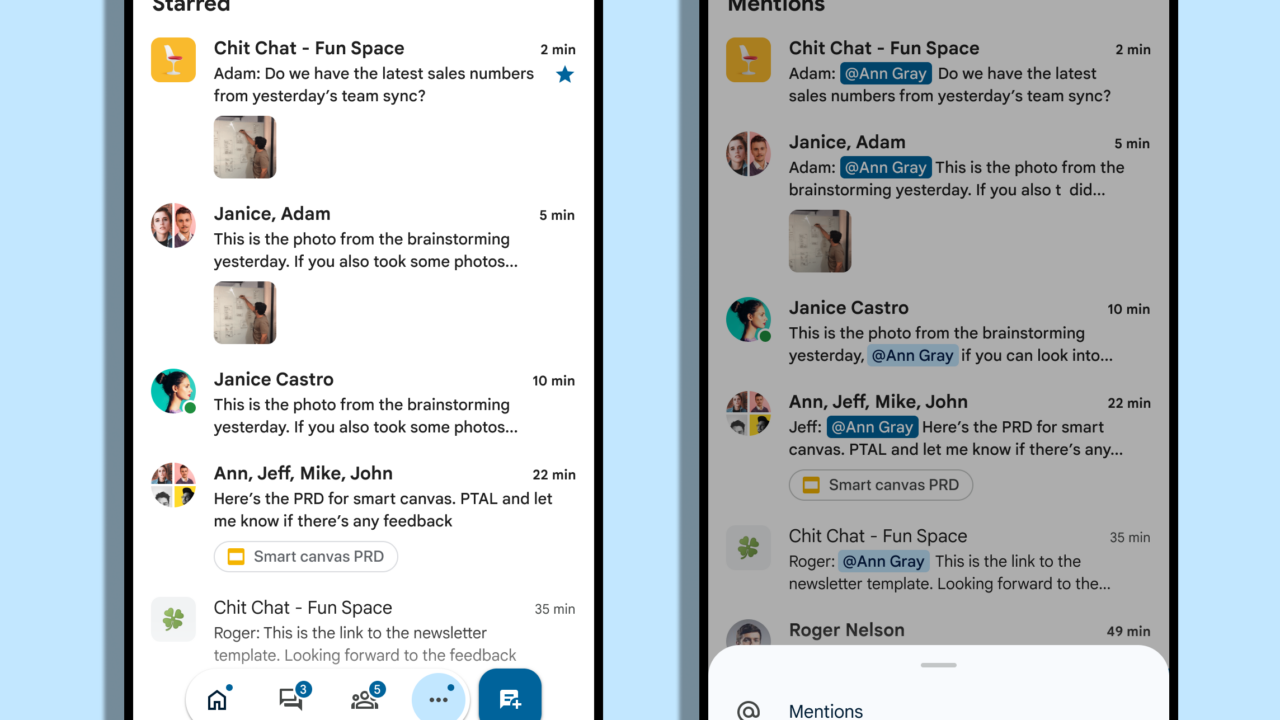 モバイルでも大事なメッセージをすぐ見つけられる！Google Chatの「スター」機能がAndroidとiOSに対応