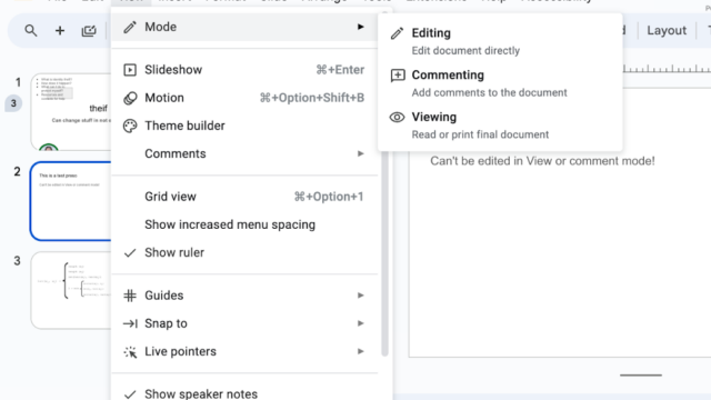 Googleスライドでモード切替がより簡単に！さらにGoogle Meetでのプレゼン体験向上