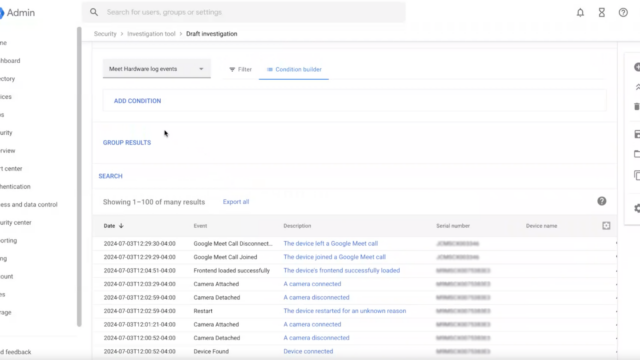 Google Meetのハードウェアイベントログがセキュリティ調査ツールやBigQueryで利用可能に