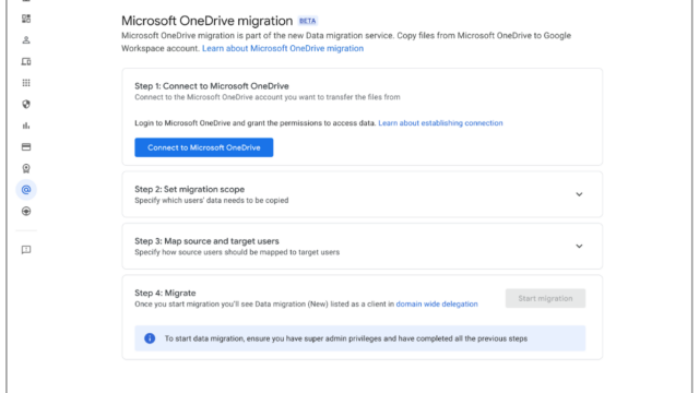 OneDriveからGoogle Driveへのファイル移行が簡単に：管理者向けのオープンベータ提供開始