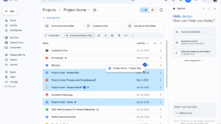 Google Driveで特定のファイルに関してGeminiと会話を始める