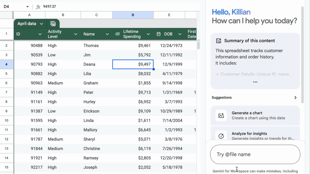 Geminiを使ったGoogle Sheetsの新機能でデータ操作が簡単に