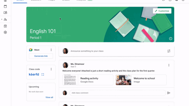 教師向けにGoogle Classroomでの新しいクラス分析とインサイトが登場