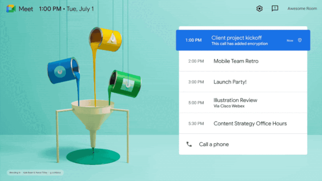 Google Meetハードウェアデバイスからクライアントサイド暗号化会議に参加可能に