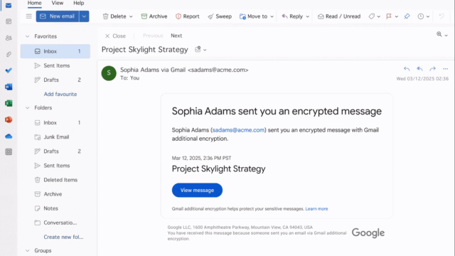 Gmailでエンドツーエンド暗号化メールがどのメールプロバイダーにも送れるように