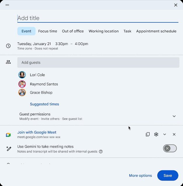 会議のメモ取りを自動化！Googleカレンダーで「Take notes for me」を有効に