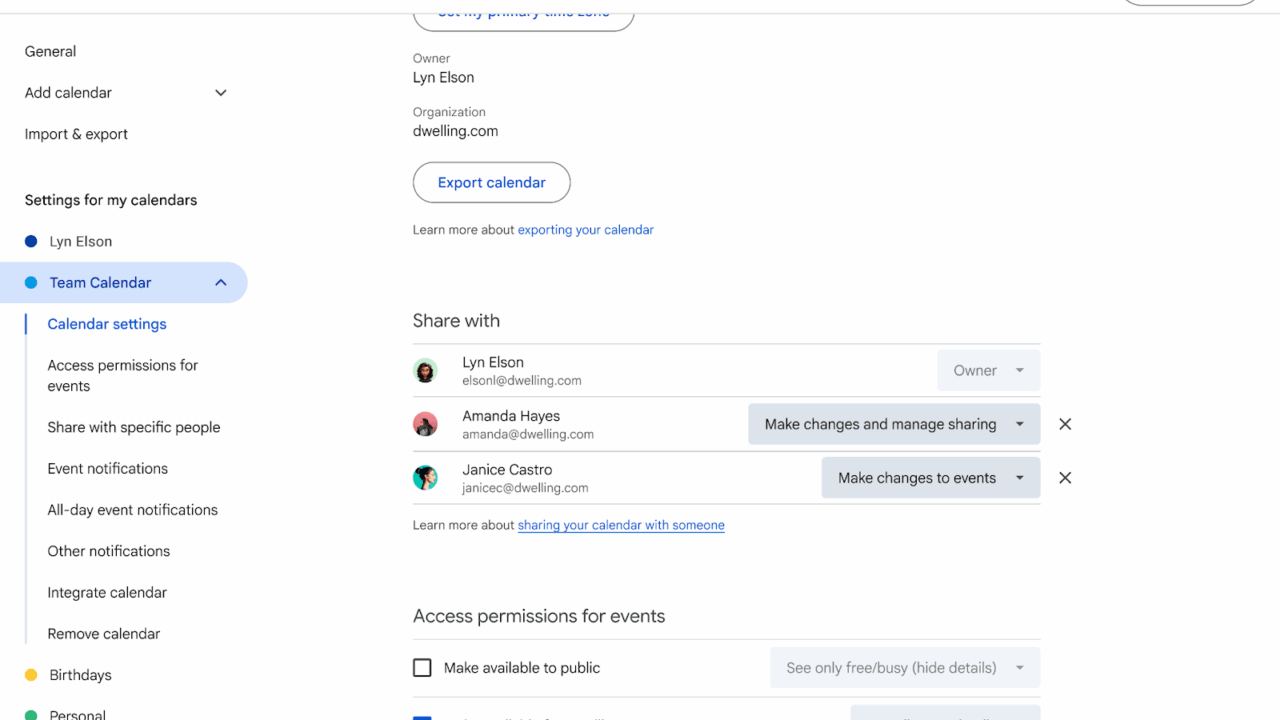 サブカレンダーの管理を専用オーナーで改善